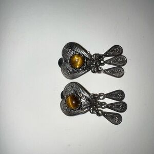 Elegant Silver and Gold Drop Earrings